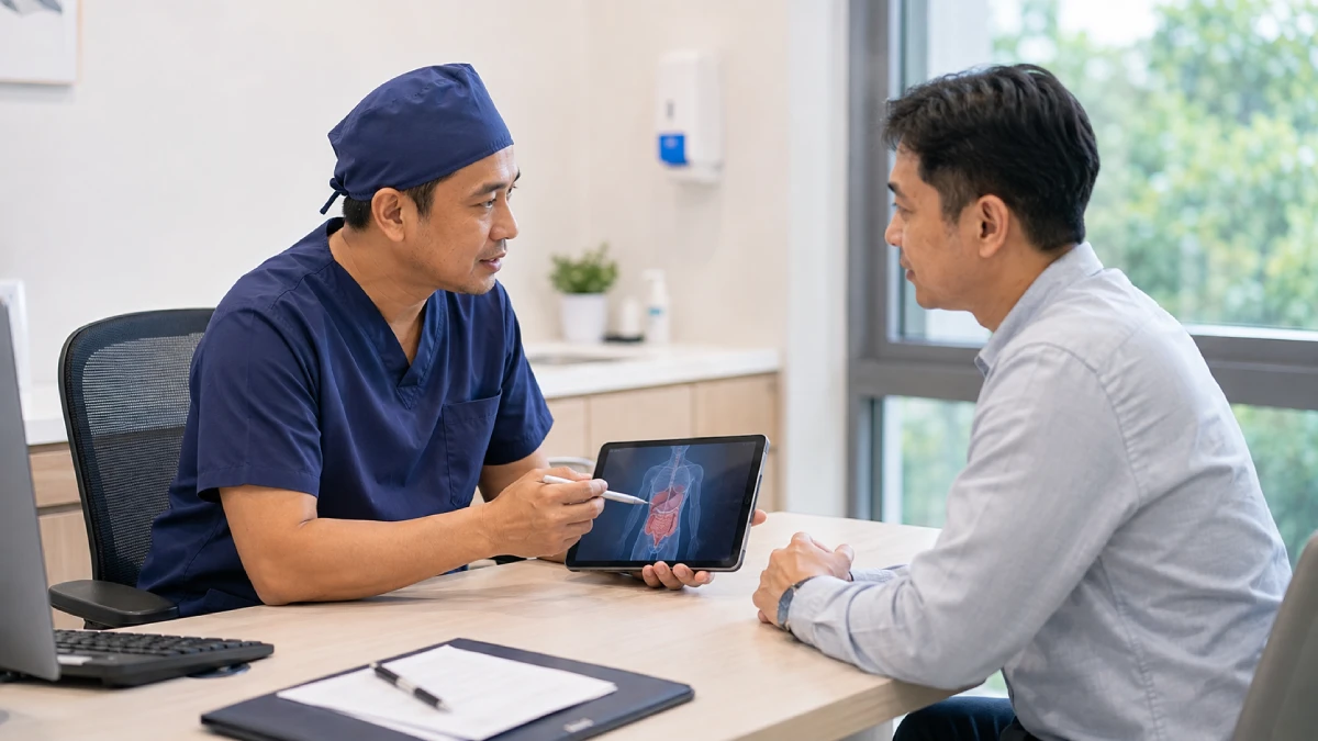 Doctor discussing surgical care with a patient